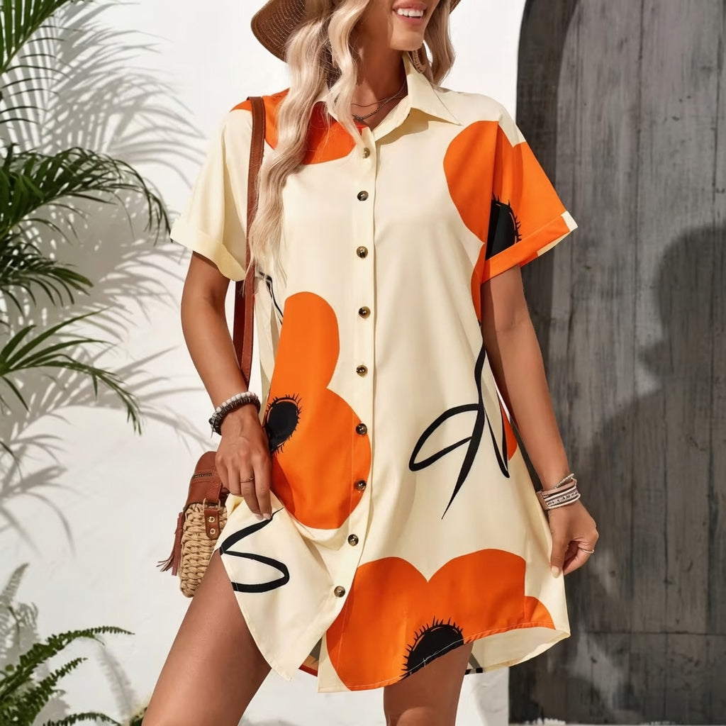 Luna Bloom Shirt Dress