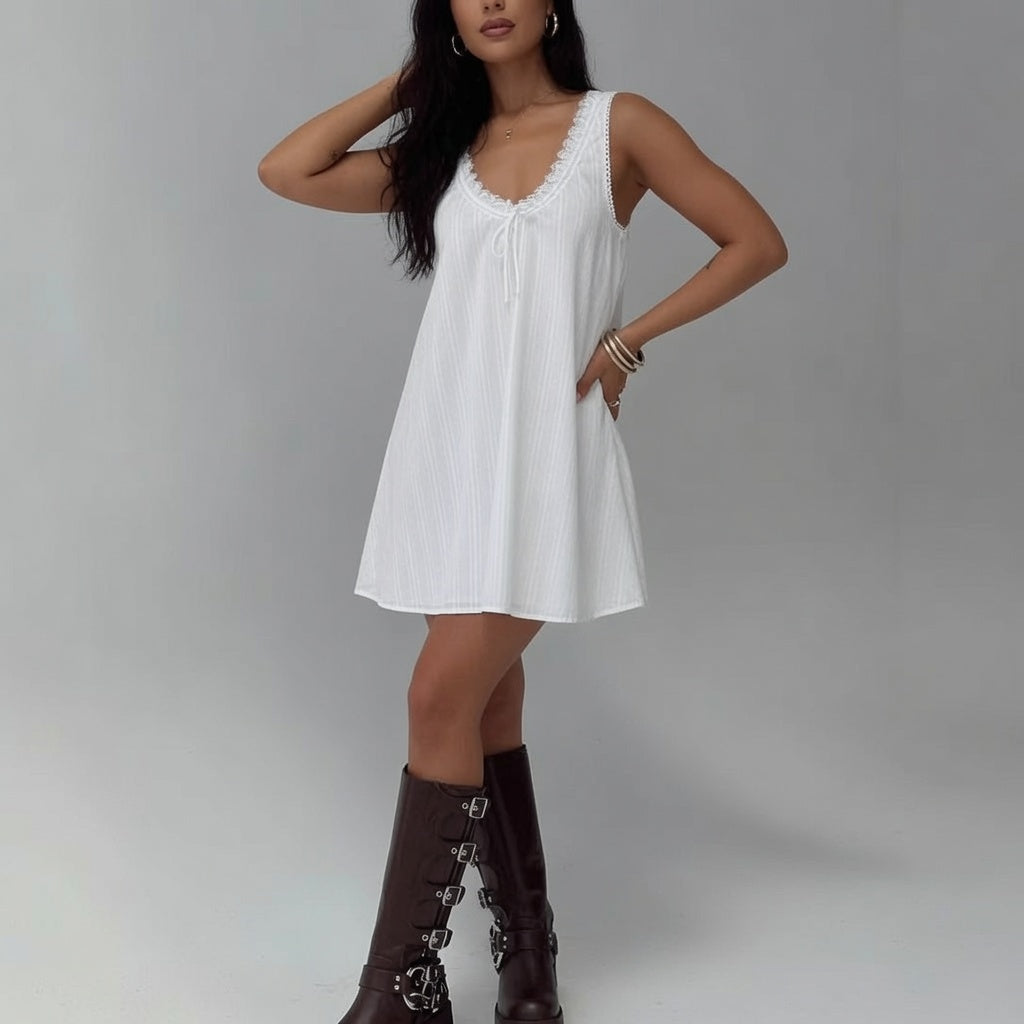 Ava Sleeveless Flowy Mini Dress
