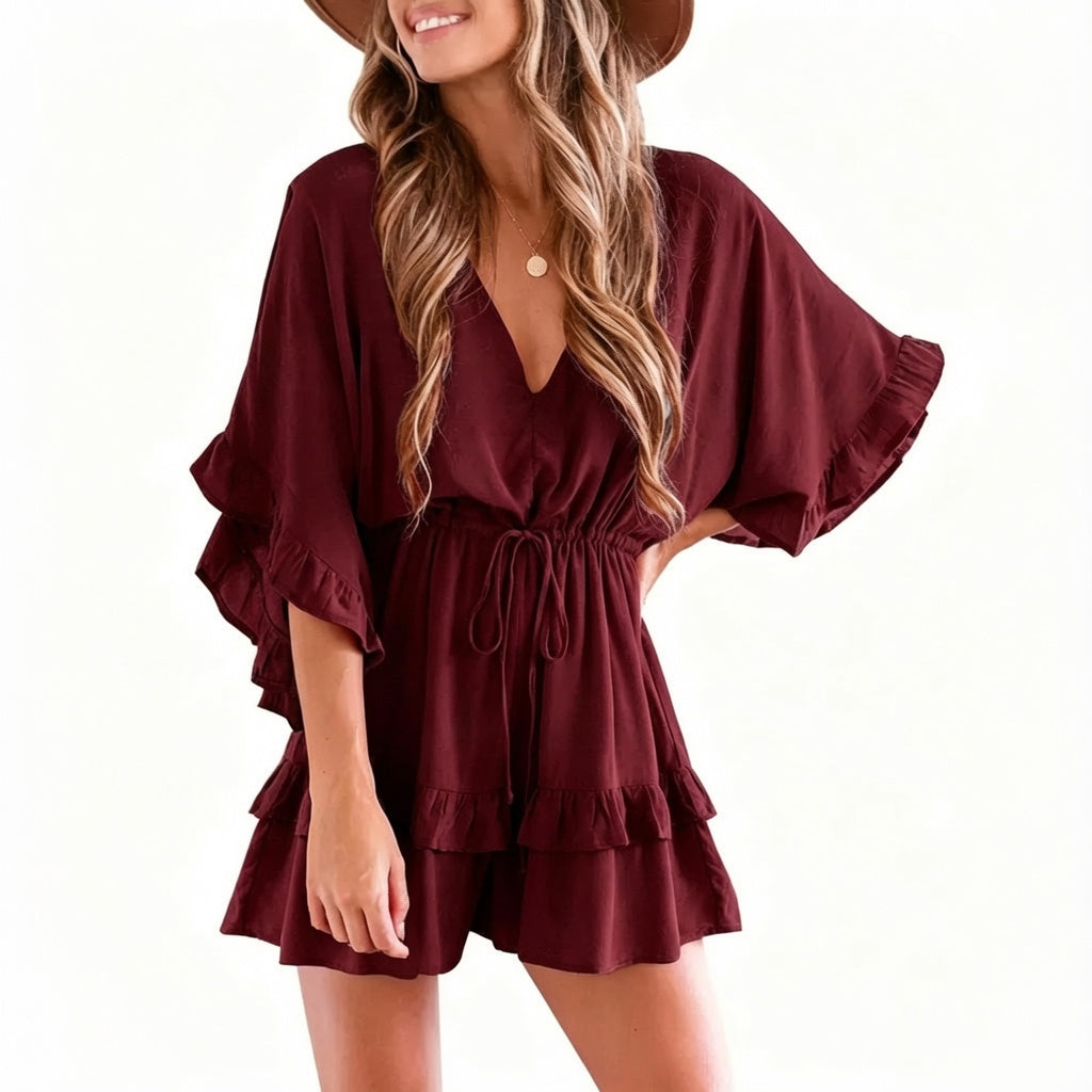 Luna™ Elegant Puff Sleeve Romper