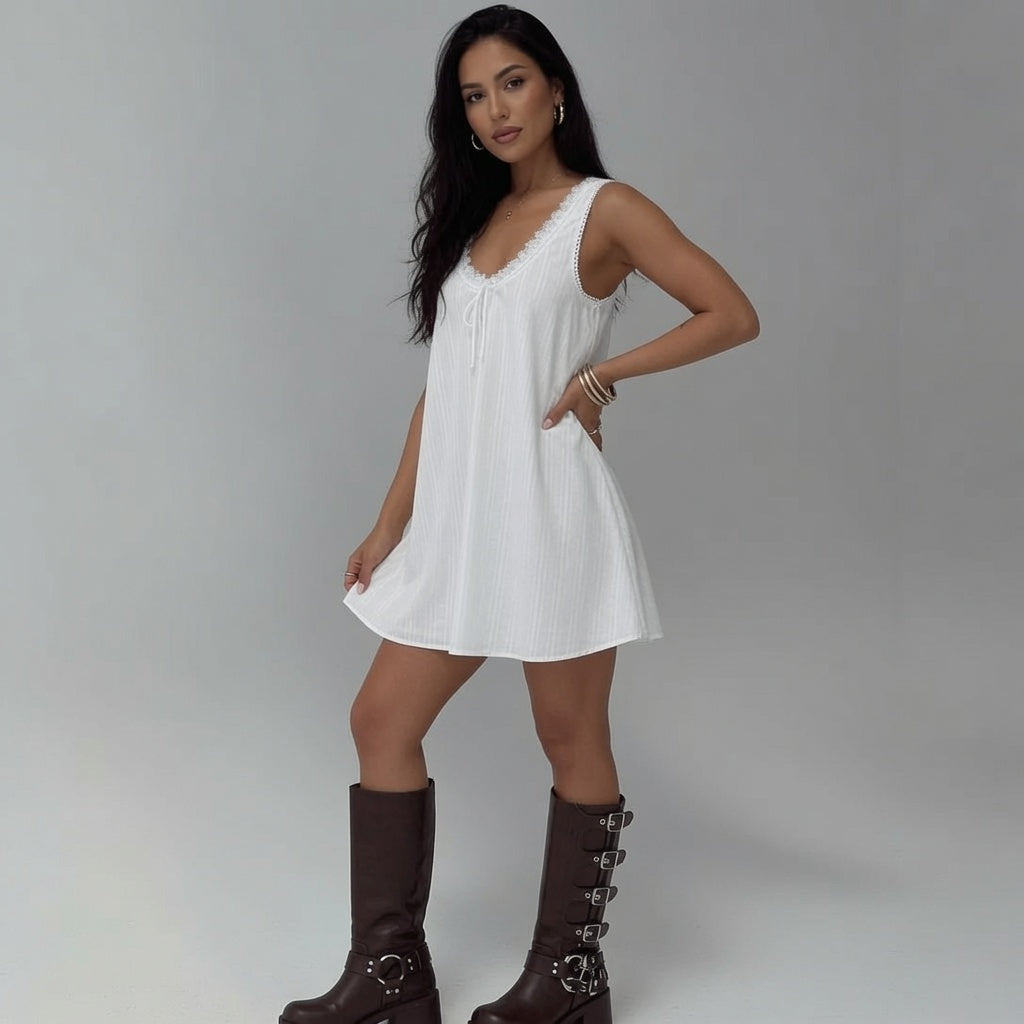 Ava Sleeveless Flowy Mini Dress