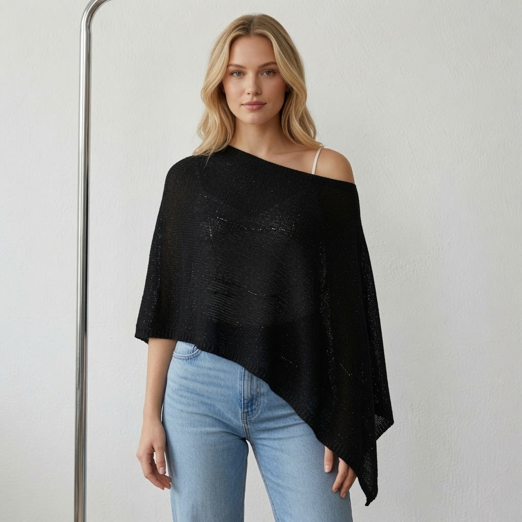 LunaSoft™ Cozy Knit Poncho Top