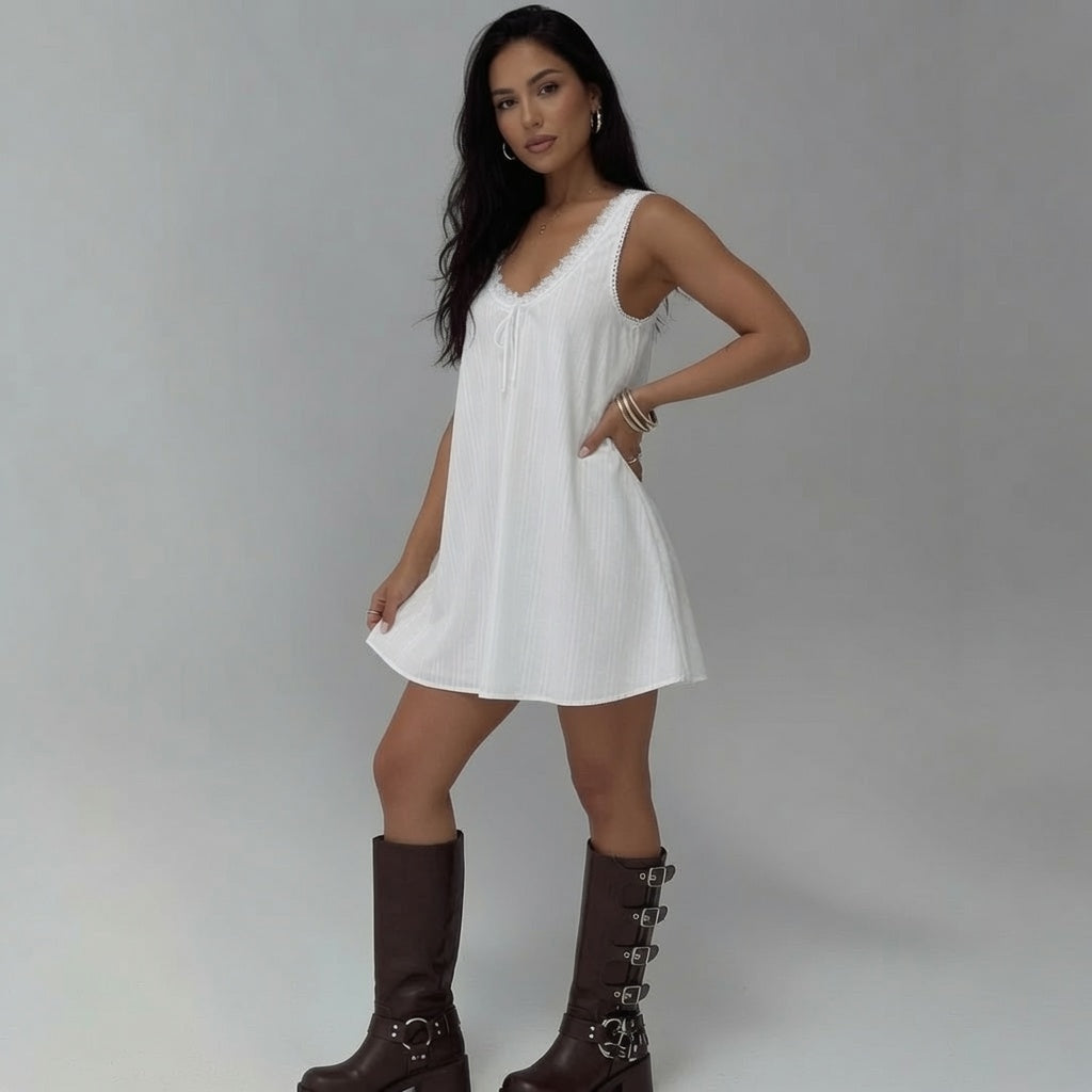Ava Sleeveless Flowy Mini Dress