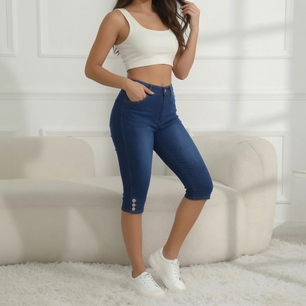 Luna Curve Denim Capri Jeans