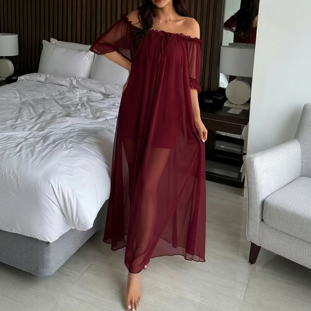 SoftEase Satin Lounge Dress Set