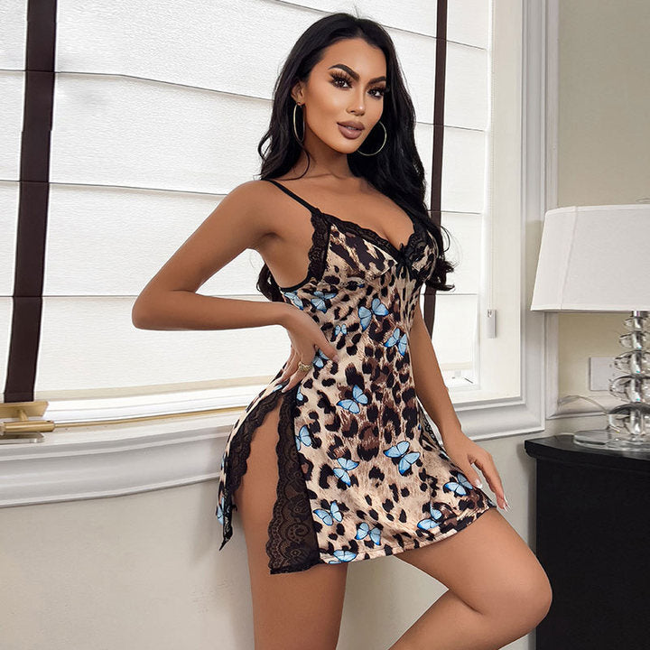 Modal slit sexy nightdress